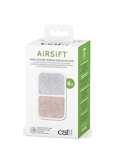 Airsift Çift Etkili Hava Temizleme Pedi, 6'lı Paket - Çöp Kutusu Kokularını Körfezde Tutmak İçin İki Ortam Filtresi 69733031