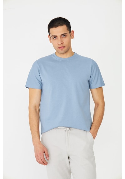 Mavi Basic Bisiklet Yaka Erkek T-shirt Mavi