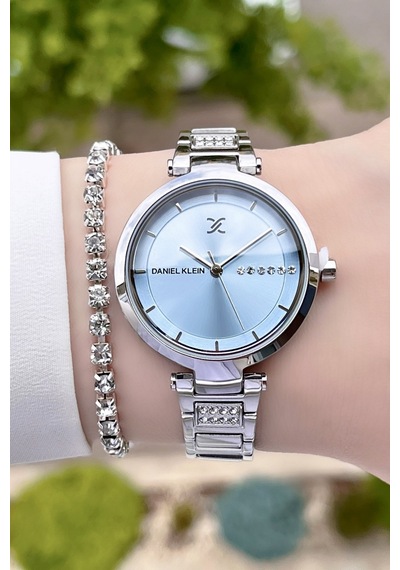 Daniel Klein DKISTE155 Premium Kadranı Mavi Kadın Kol Saati + Bileklik