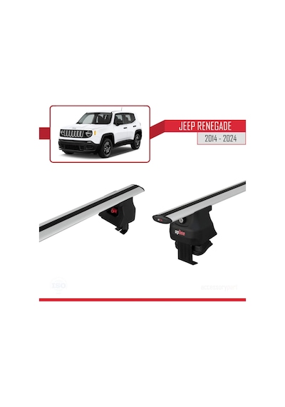Jeep Renegade Bu 2014 Ve Sonrası İle Uyumlu Ace-4 Ara Atkı Tavan Barı Gri