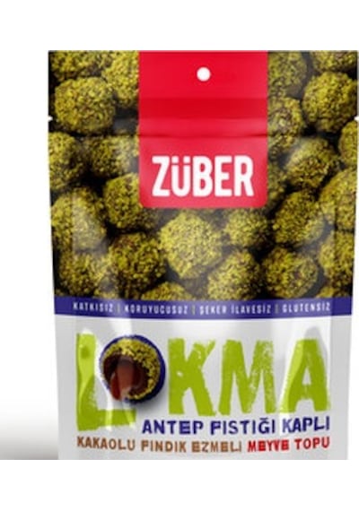 Züber Antep Fıstığı Kaplı Kakolu Fındık Ezmeli Meyve Topu 96 G