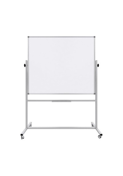Ayaklı Mobil Çift Taraflı Tekerlekli 360 Dönerli Laminant Yazı Tahtası 120x140 Cm - Beyaz