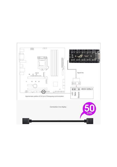 Argb Rgb Led 3 Pin 11 Port 5v Sata Power Güç Fan Çoklayıcır Şerit Hub Kablo Splitter