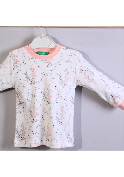 Candar Çiçek Desenli Kız Bebek Pijama Eşofman Takımı Pembe Pembe