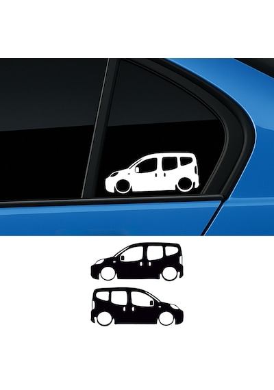 2 Adet Doblo Fiorino Nemo Basık Oto Sticker - Kelebek Cam Sticker 25x11 Cm
