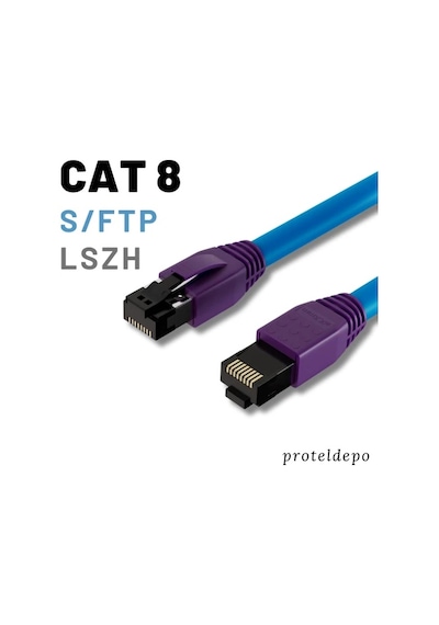 Irenıs 50 Cm Cat8 Kablo S/ftp Lszh Ethernet Network Lan Ağ Kablosu