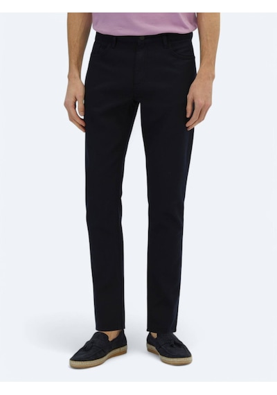 Lacivert Düz Dokuma Regular Fit Casual Pamuk Karışımlı Pantolon Lacivert