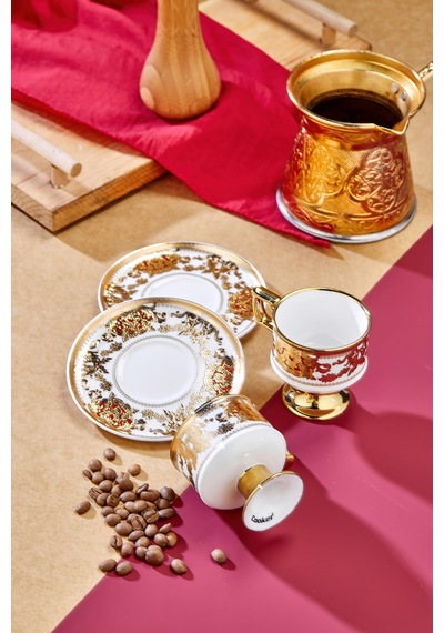 Cooker Zerina 2 Kişilik 90 Ml Porselen Kahve Fincan Takımı Ckr4529 Bordo