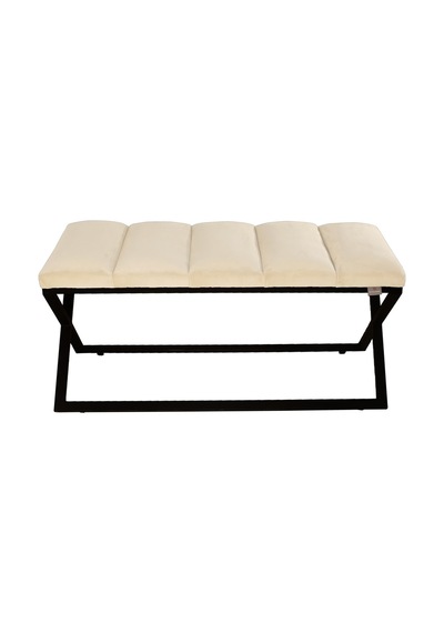 Varcera Black- Krem Dilimli Model Puf & Bench & Koltuk & Oturma Bankı & Yatak Odası Önü