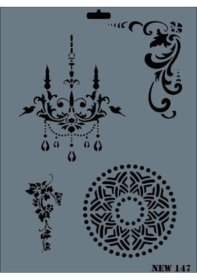 Rich New Seri N147 Stencil 35X25 Cm