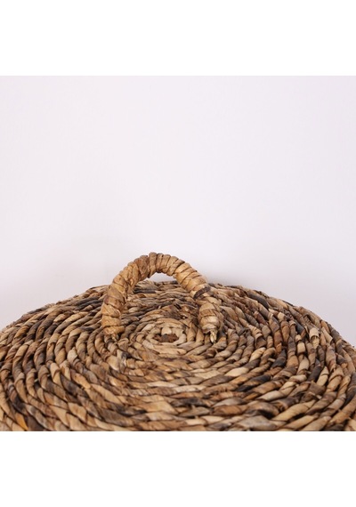 Alanya Doğal Abaka 41x60 Cm Kapaklı Çamaşır Ve Dekorasyon Sepeti Bej