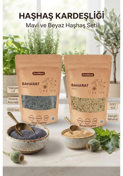 Doznest Haşhaş Kardeşliği: Mavi Haşhaş 500 Gr Ve Beyaz Haşhaş 500 Gr