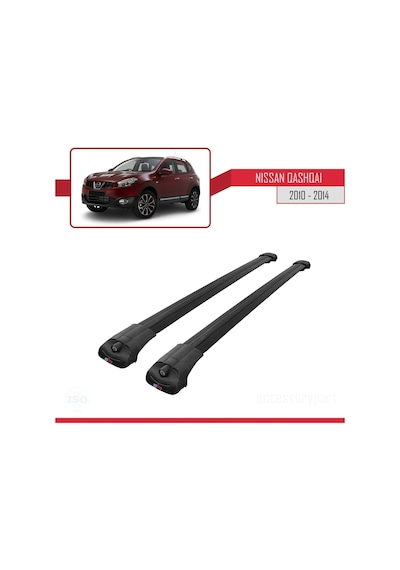 Nissan Qashqai 2010-2014 Arası İle Uyumlu Ace-1 Ara Atkı Tavan Barı Siyah