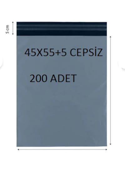 45x55+5 200 Adet Cepsiz Kargo Poşeti Cac Plastik