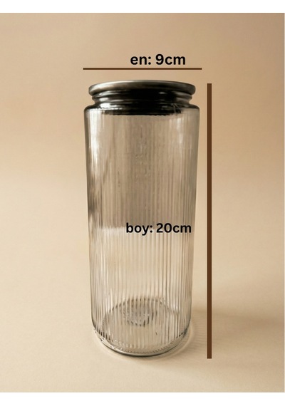 Leelahome Metal Vakum Kapaklı Cam Saklama Kabı 1350 Ml Şeffaf