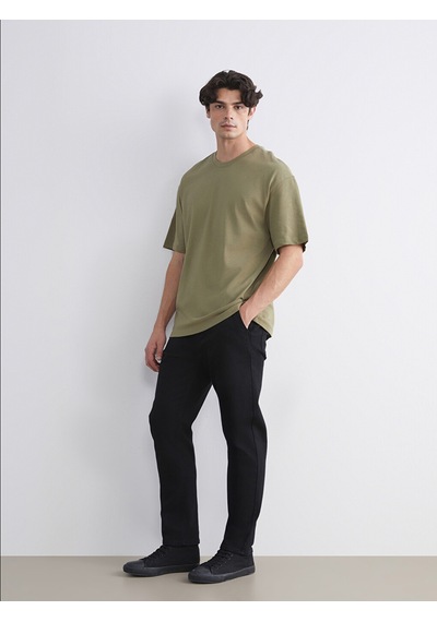 Lcw Jeans Siyah 700 Straight Fit İçi Polarlı Kışlık Erkek Jean Pantolon