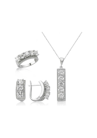 Gümüş 5 Taş Kadın Set (77924081)