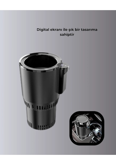 Isıtma Soğutma Özellikli Araç Bardaklığı Çakmak Girişli Akıllı Renkli