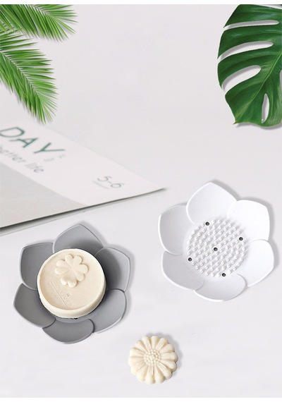 Buççin Online Mağaza Gri Silikon Sabunluk Lotus Silikon Sabunluk Silikon Gri Çok Renkli