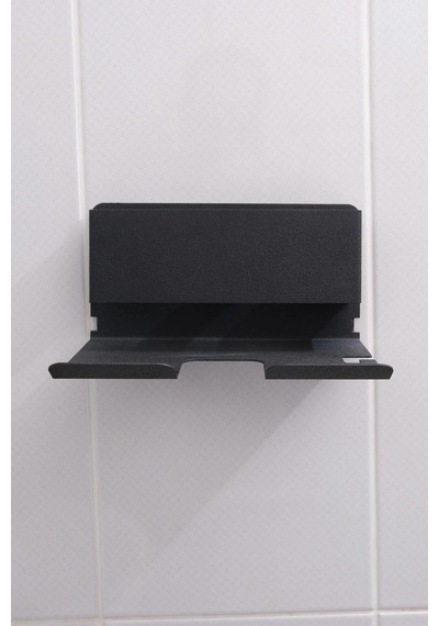 Metal Yapışkanlı Fön Makinesi Askısı Banyo Duvar Tipi Saç Kurutma Tutucu Organizer Siyah