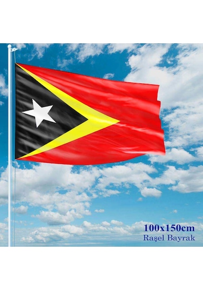 Doğu Timor Bayrağı - 100x150 Cm 1 Metre X 1,5 Metre - Raşel Kumaş 1
