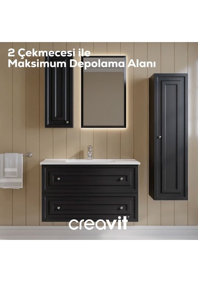 Creavit Kayra Lavabo Dolabı Çekmeceli 100cm Mat Antrasit Mat Antrasit Creavit Kayra Lavabo Dolabı Çekmeceli 100cm Mat Antrasit Mat Antrasit