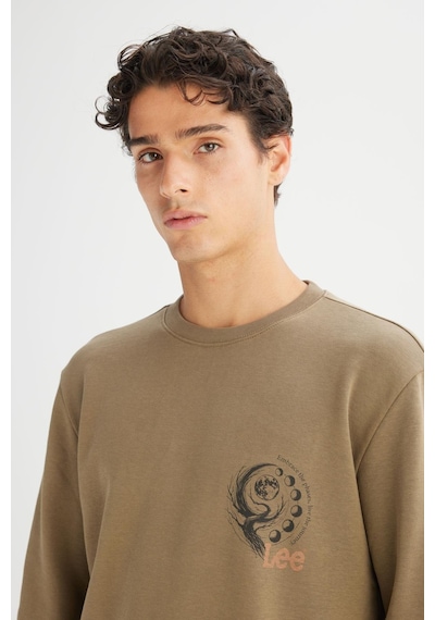 Lee Erkek Baskılı Sweatshirt Khaki Çok Renkli