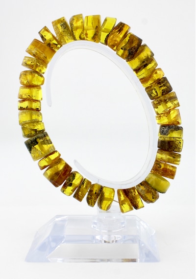 Kehribar Bileklik Amorf Tasarım Ambergold Blk23-136 Çok Renkli