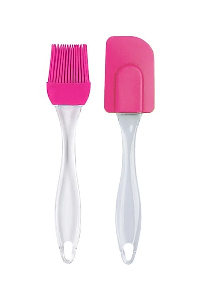 2'li Silikon Spatula Ve Yumurta Fırçası Seti Yanmaz Yapışmaz Çok Renkli