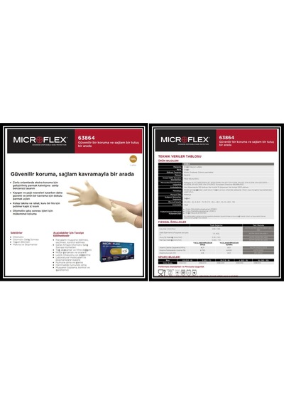 Ansell MICROFLEX® 63-864 Koruyucu Eldiven L BEDEN
