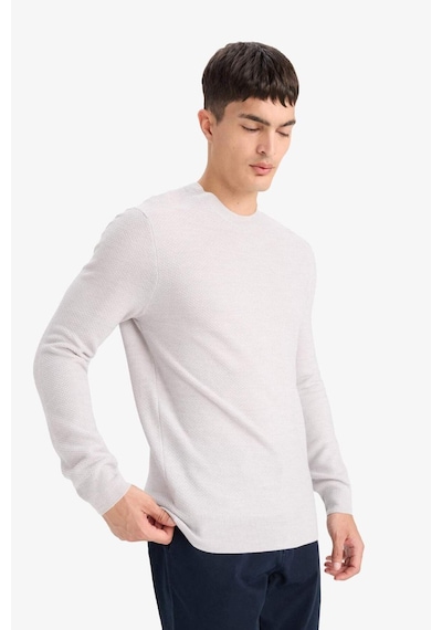 Defacto Standart Fit Bisiklet Yaka Basic Dokulu Triko Kazak F1777ax25augr184 Gri
