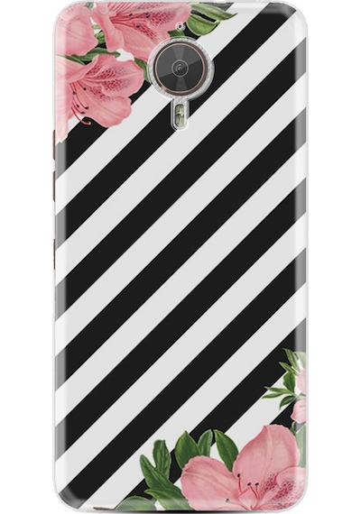 General Mobile Gm 5 Plus Kılıf Silikon Strip Flowers 2 1409