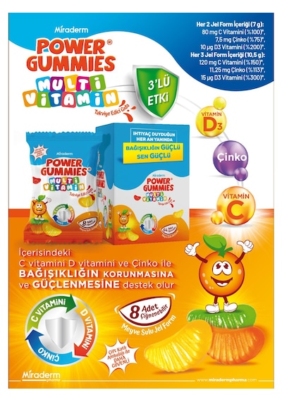 Miraderm Power Gummies Multi Vitamin 64 Jel