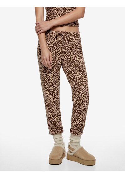 Koton Leopar Desenli Beli Bağcıklı Yan Cepli Rahat Kesim Pijama Altı Leopar Desenli 7wlk40102mk Çok Renkli