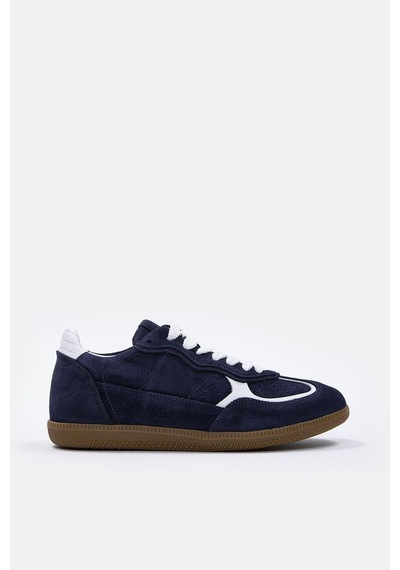 Team Lacivert Süet Hakiki Deri Kadın Sneaker Lacivert