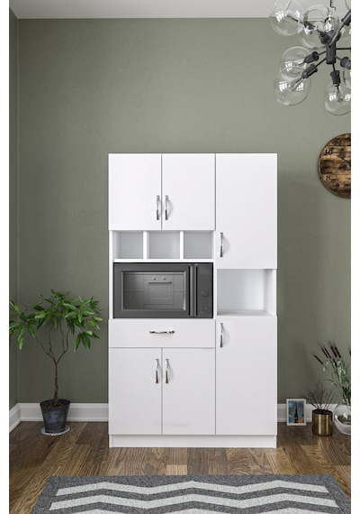 Ae-3080 Anka Beyaz Çok Amaçlı Mutfak Dolabı & Banyo Dolabı 6 Kapa