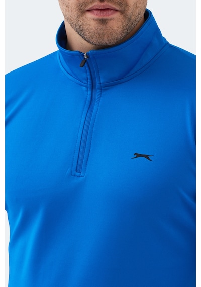 Slazenger Intımate I Erkek Dik Yaka Fermuarlı Saks Mavi Sweatshırt Saks Mavi