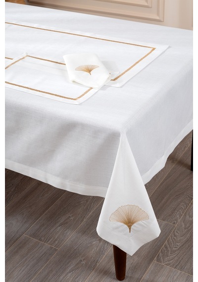 Iris Gold Nakışlı Masa Örtüsü 160x260 2556