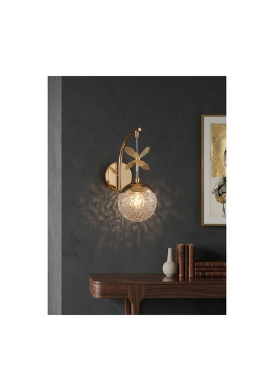 Küre Model Tekli Gold 3 Renk Modu Kristal Taşlı Salon Mutfak Yatak Çocuk Odası Aplik