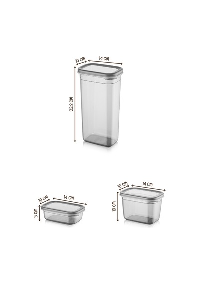 Vienev Peggy Serigrafi Etiketli Dikdörtgen Saklama Kabı Seti 5x 1.9 L + 0.8 L + 0.4 L 15'li Çok Renkli