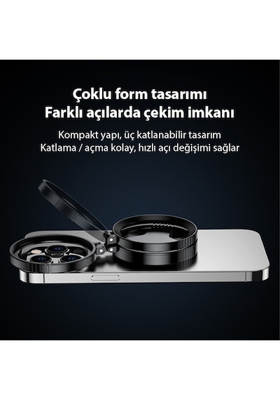 Ally Magsafe Uyumlu Manyetik 52mm Cpl Polarize Telefon Kamera Lens Filtresi Yansıma Önleyici Siyah