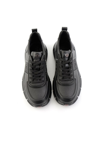 Bambi Siyah Hakiki Deri Erkek Sneaker E01398013541