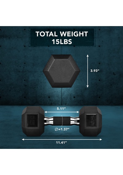 Yes4all Kauçuk Dambıl Sapı, Çok Fonksiyonlu Tüm Vücut Antrenmanı Ve Güç Antrenmanı İçin Birinci Sınıf Dambıl, 6,8 Kg