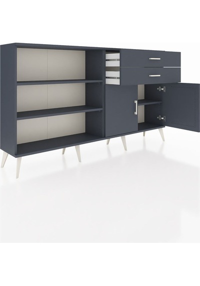 Arges Konsol 3 Raflı 2 Çekmeceli 2 Kapaklı 176x30x99 Antrasit-ant Antrasit-antrasit Arges Konsol 3 Raflı 2 Çekmeceli 2 Kapaklı 176x30x99 Antrasit-ant Antrasit-antrasit