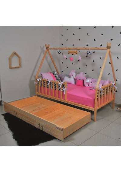 Markaawm Markaawm Montessori Çocuk Yatak Çekmeceli 90X190 Çadır Karyola