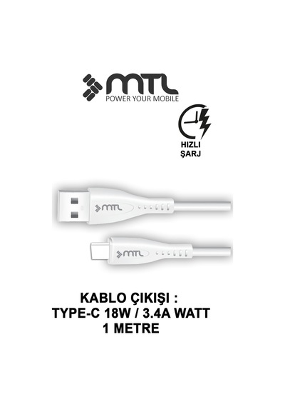 18w Qc 3.0 Destekli Hızlı Şarj Usb Adaptör + Type-c Usb Kablo Şarj Cihazı Seti Mt1312