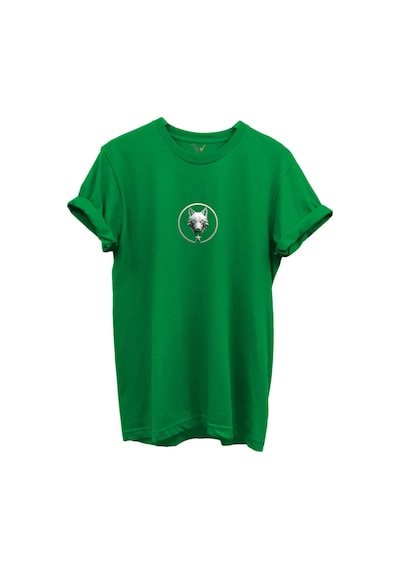 Kurt Ve Türk Özel Koleksiyon Serisi-10 Tasarım Baskılı %100 Pamuk T-shirt Yeşil