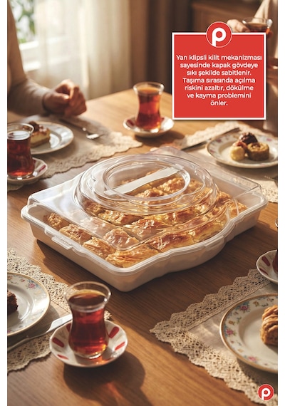 Yuvarlak Kare Ve Dikdörtgen Uyumlu Borcam Taşıma Kabı - Her Forma Uygun Kulplu Yemek Taşıma Çantası - Borcam Saklama Kabı Beyaz