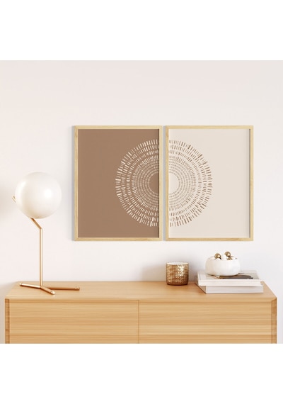 Huhuli Ahşap Çerçeveli 2 Li Modern Tablo Huhu251