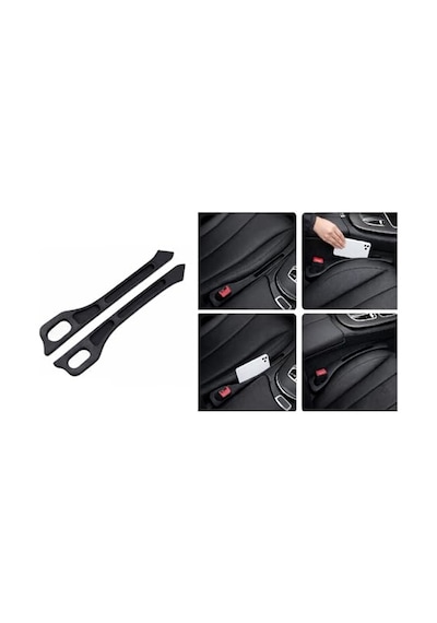 Araba Koltuk Arası Düşme Engelleyici Organizer, 2'li Set, Çok Fonksiyonlu Eşya Saklama Cebi, Siyah Renk Açık Kahverengi Araba Koltuk Arası Düşme Engelleyici Organizer, 2'li Set, Çok Fonksiyonlu Eşya Saklama Cebi, Siyah Renk Açık Kahverengi